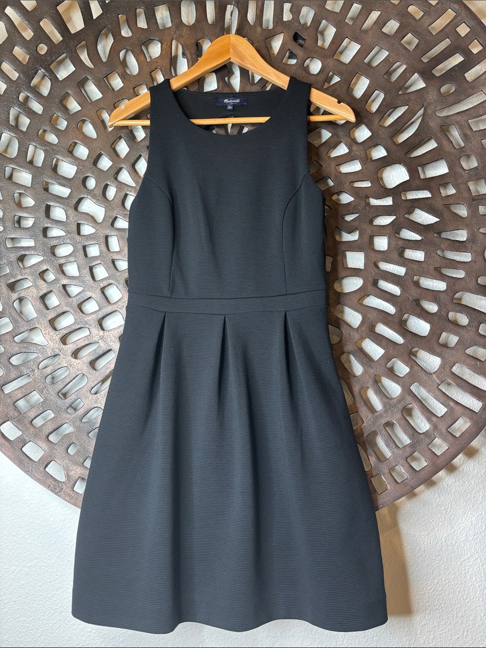 🖤Madewell Pleated Midi Dress Womens 4 Black Sleeveless Cocktail Party Wedding🖤